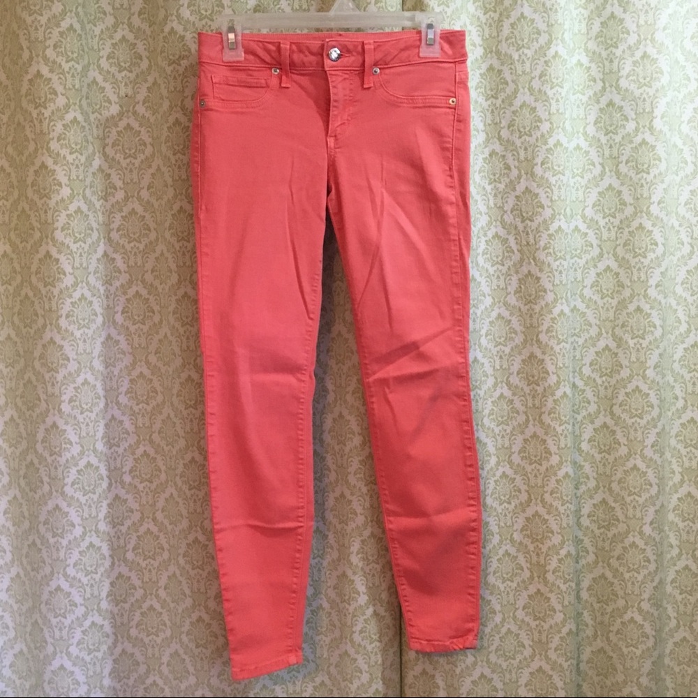 ✨HOST PICK✨ bebe hot coral skinny jeans - Picture 1 of 9